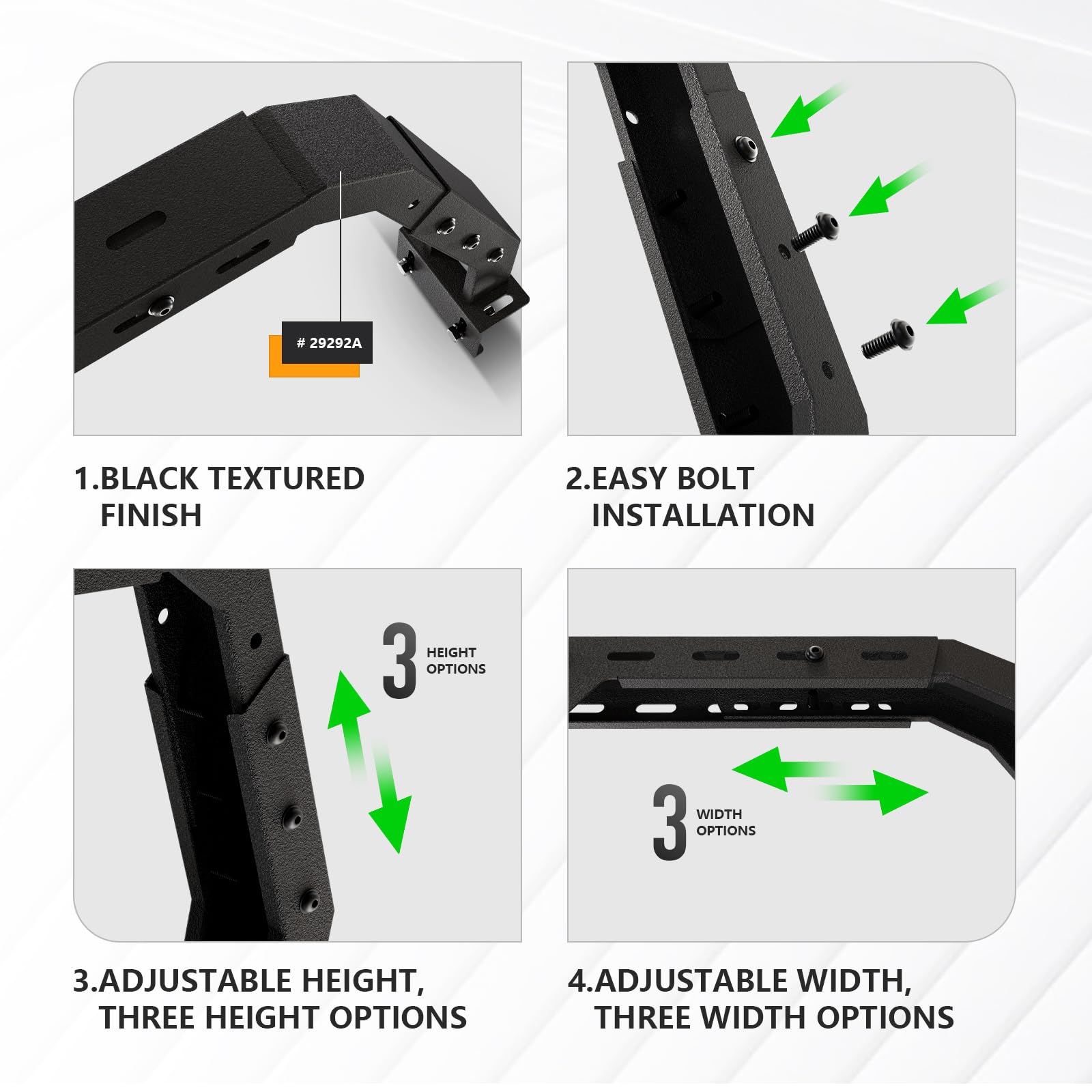 Overland Truck Bed Rack with 2 LED Light Bars - 500 lbs Capacity Cargo Carrier for 2005-2025 Toyota Tacoma, 2022-2025 Tundra & 2020-2025 Jeep Gladiator JT - Heavy Duty Ladder Rack Cross Bars for Camping, Off-Roading & Outdoor Adventures
