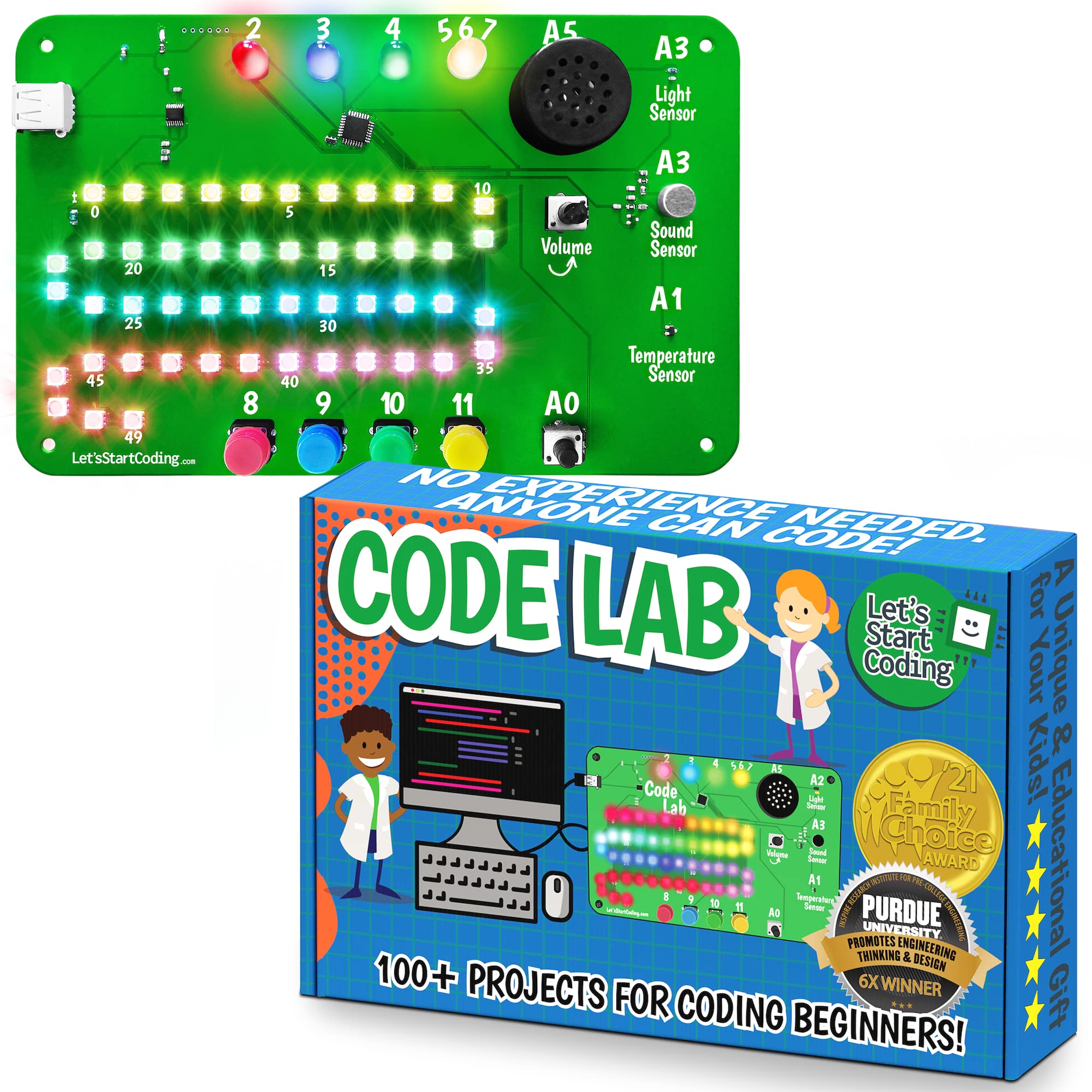 Code Lab All-Inclusive Coding Kit for Kids Ages 8-12 | Premium STEM Learning Toy for Boys & Girls | Learn Programming Basics with Fun Projects at Home or School