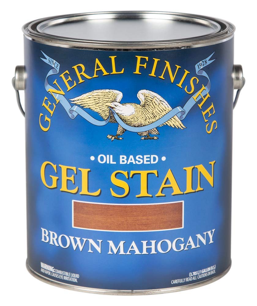 General Finishes Oil Based Gel Stain - 1 Gallon, Brown Mahogany Wood Stain for Furniture, Cabinets & DIY Projects - Perfect for Refinishing & Restoring Wood Surfaces