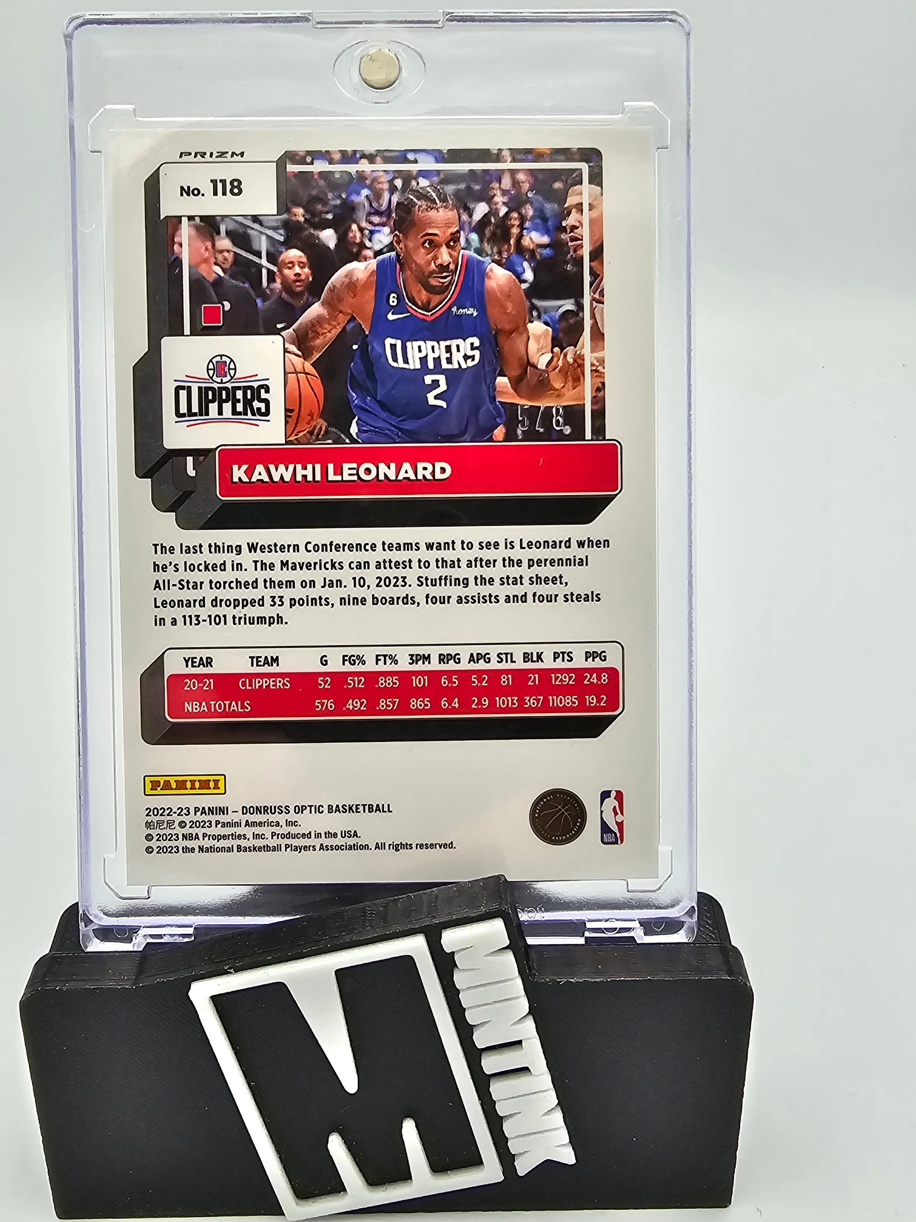 2022-23 Panini Donruss Optic Kawhi Leonard Black Red Yellow Mojo Parallel 5/8 #118 Basketball Trading Card - Perfect for NBA Collectors and Sports Memorabilia Enthusiasts