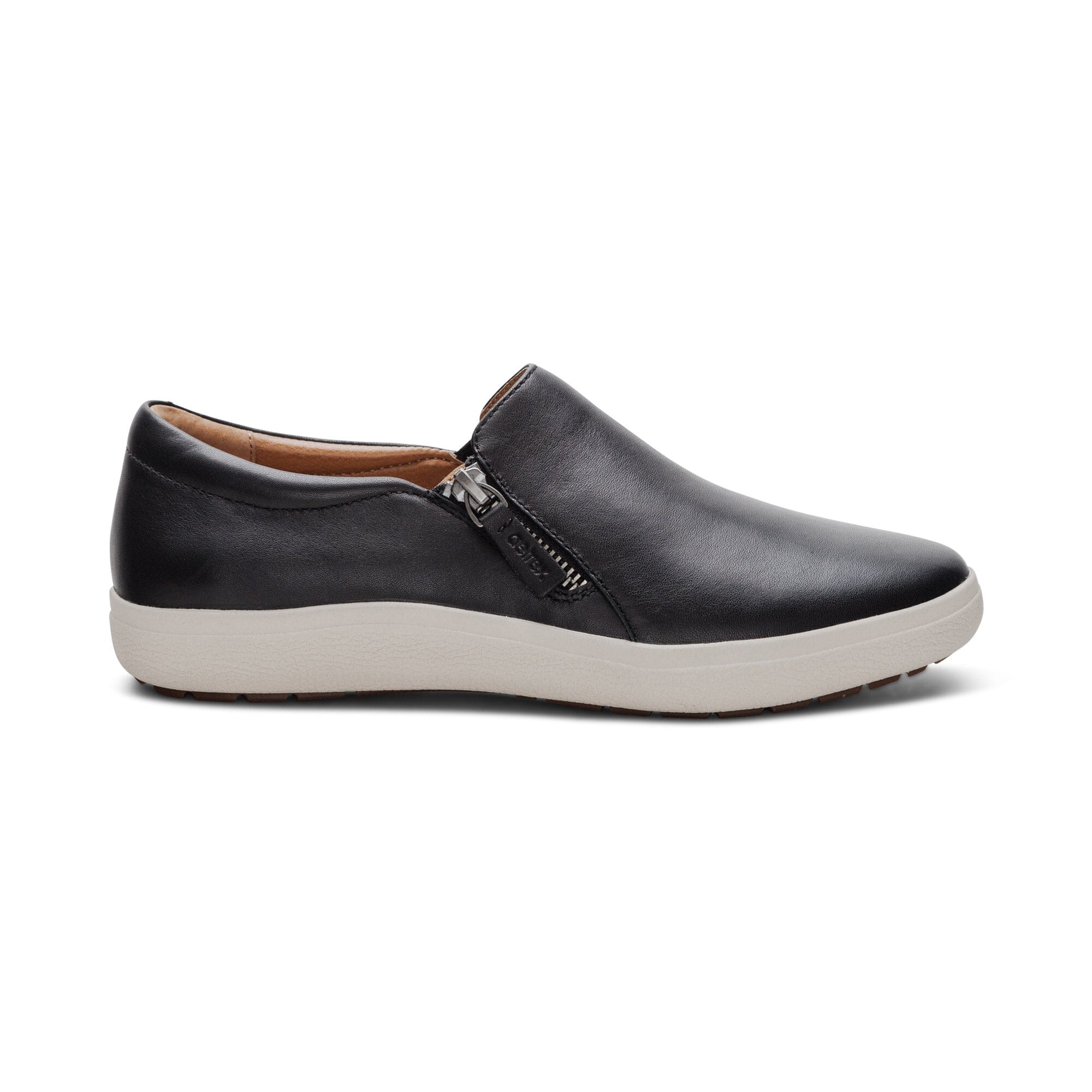 AETREX Jenna Slip-On Leather Sneakers for Women - Comfortable & Stylish Walking Shoes for Casual Outings & Everyday Wear