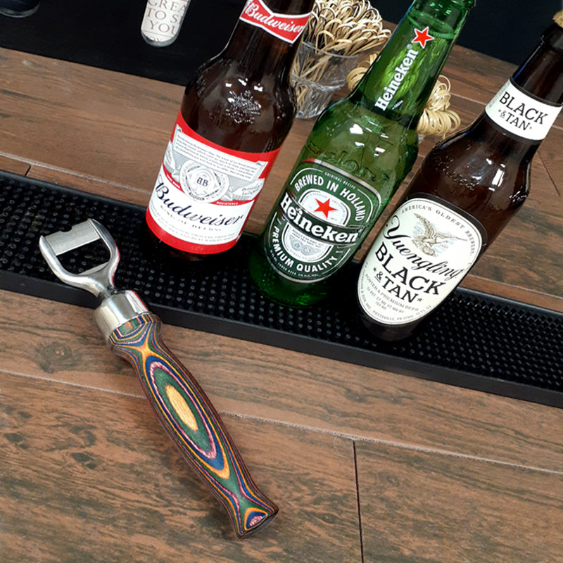 Colorful Bamboo Bottle Opener - 8.5 Inch Eco-Friendly Kitchen Tool for Beer, Soda & Jar Lids - Perfect for Parties, BBQs, Camping & Home Bars