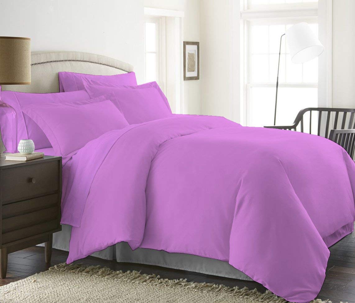 Premium 8-Piece Super Soft Quilted Goose Down Comforter Set - 300 GSM, 500 Thread Count with Duvet Cover & 100% Egyptian Cotton Sheets (Full Size, Lavender) - Luxury Bedding for Cozy Winter Nights & Hotel-Style Comfort