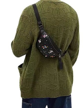 Coach Disney X Coach Warren Mini Belt Bag With Holiday Print - Stylish Crossbody Bag for Women, Fashionable Disney Accessories for Christmas & Travel, Perfect Gift for Disney Lovers