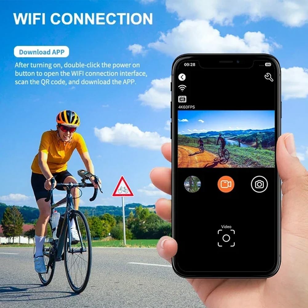 Ecaqlin 3-in-1 Multifunctional 4K Sports DV Dash Cam - Bicycle Helmet Camera, Motorcycle Riding Camera with LED Light & Speaker - Perfect for Cycling, Motorcycling & Action Sports Recording