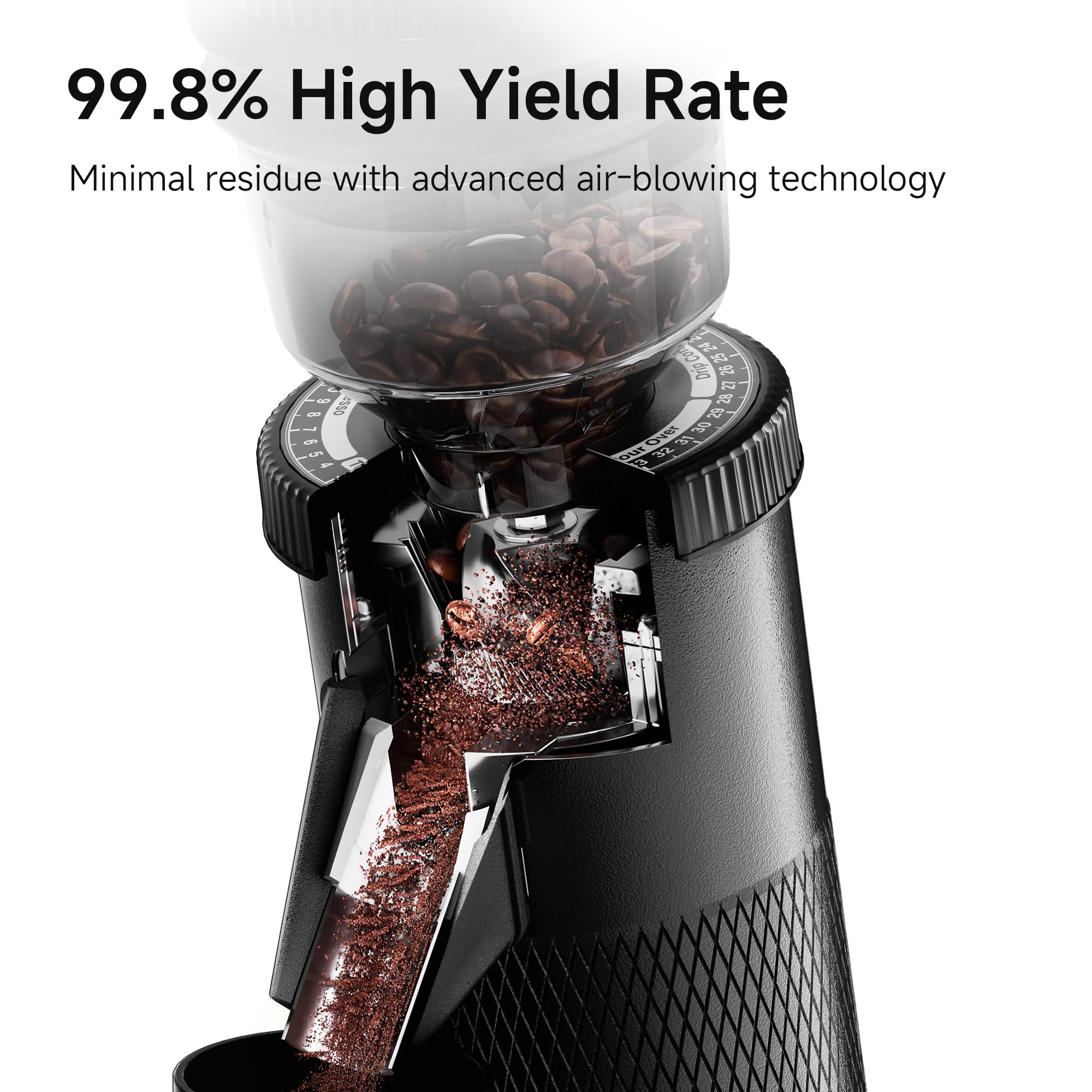 HiBREW G5 Electric Coffee Grinder - 36 Adjustable Settings, 50g Bean Capacity, Aluminum Housing for Espresso, Pour Over, Mocha & Turkish Coffee - Perfect for Home Baristas & Coffee Enthusiasts