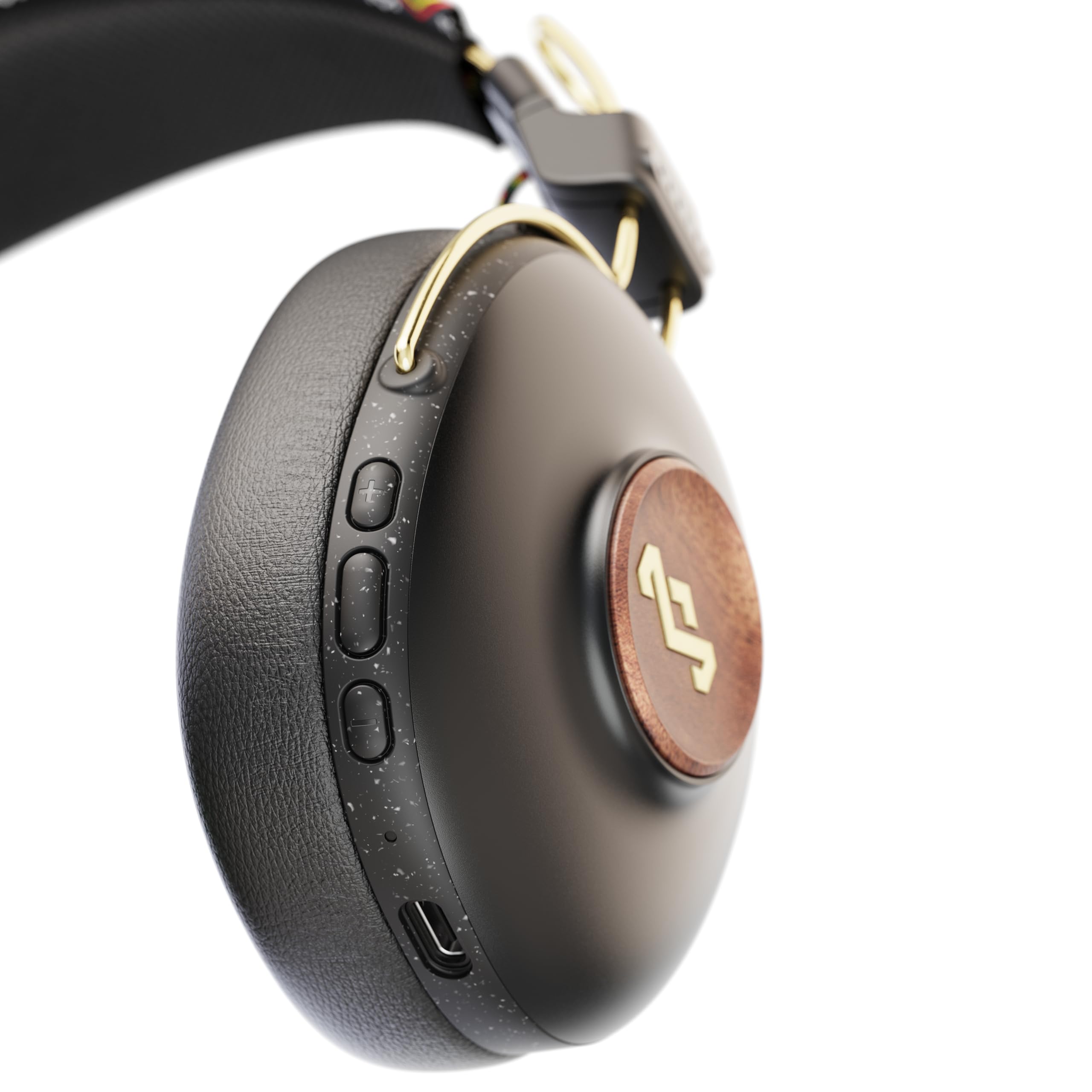 House of Marley Positive Vibration Over-Ear Wireless Bluetooth Headphones with Microphone - 34H Playtime, Quick Charge, Noise Isolation - Perfect for Travel, Work & Music Lovers (Rasta Inspired Design)