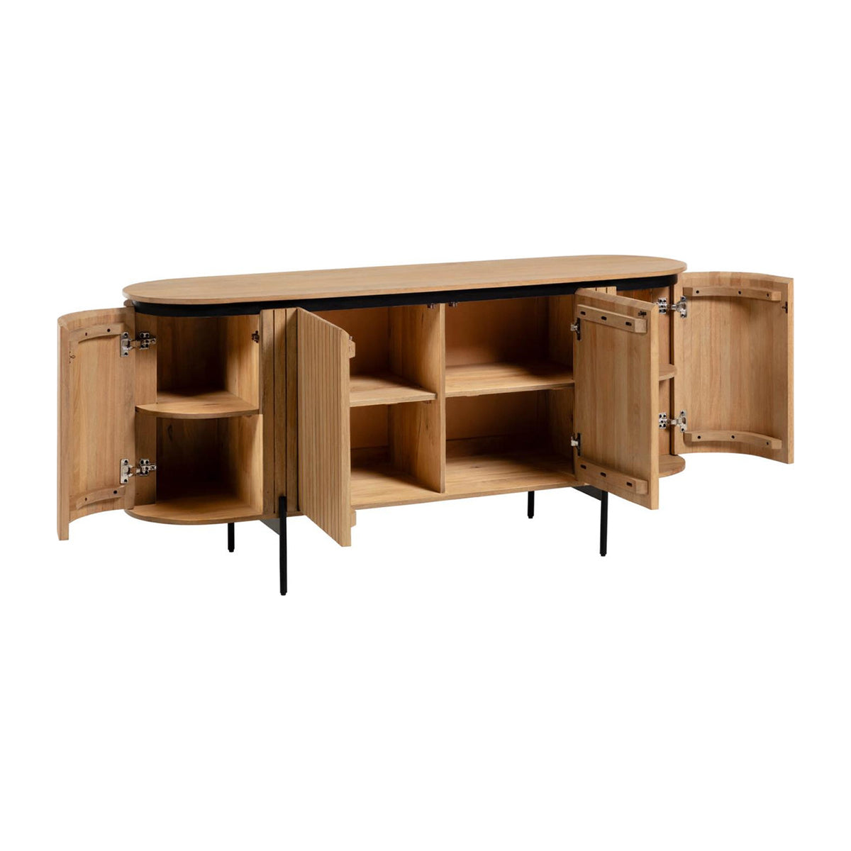 Kave Home Licia Sideboard - Modern Wood Buffet Cabinet with 2 Doors & 4 Drawers for Dining Room Storage | Perfect for Living Room, Entryway, and Home Office Organization