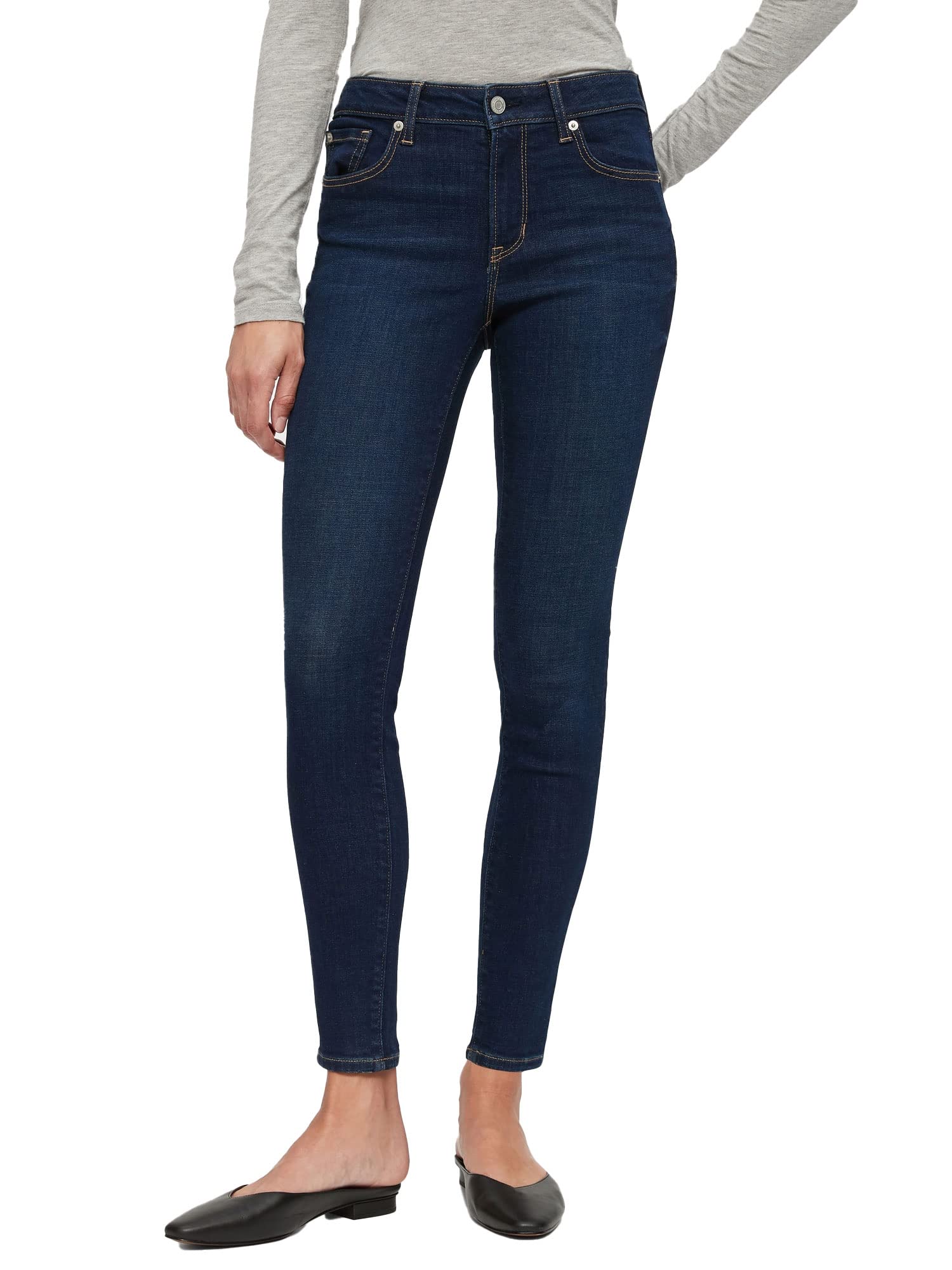 GAP Women's Mid Rise Legging Jeans - Stretchy Comfort Denim Pants for Yoga, Workout & Casual Wear
