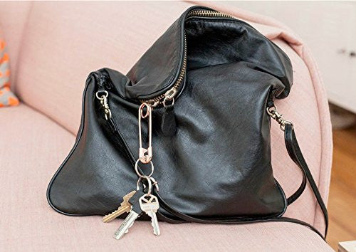 Kikkerland Safety Pin Keychain - Durable Stainless Steel Key Ring for Keys, Bags & Backpacks - Perfect for Travel, Hiking & Everyday Use