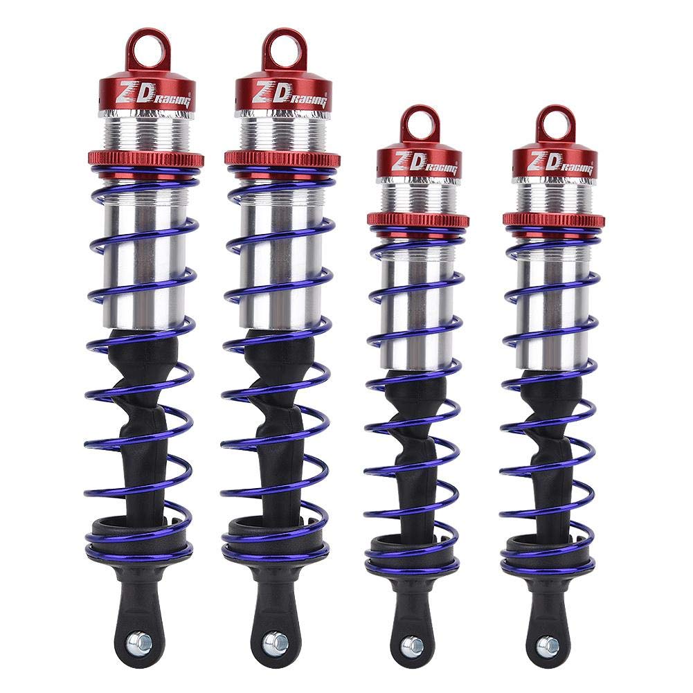 4PCS Metal Oil Pressure Adjustable Shock Absorbers for 1/8 RC Cars - Front & Rear Upgrade Replacement Parts (Red) | Durable Off-Road Racing Accessories for Traxxas, HPI & Redcat Models