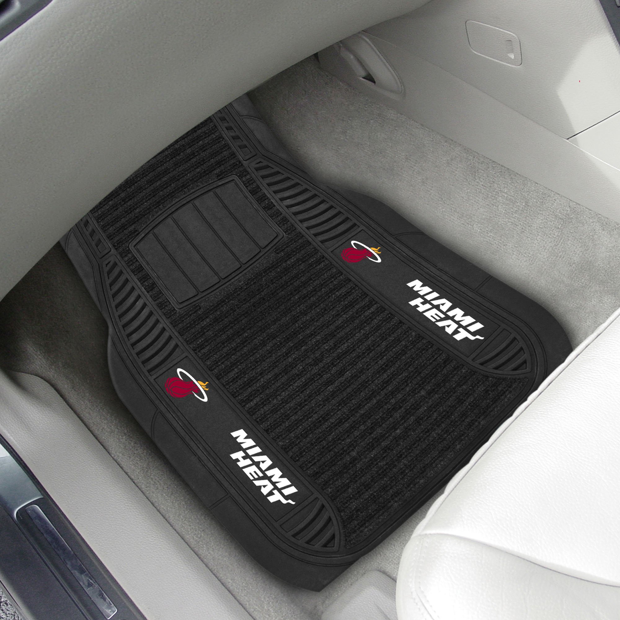 Premium NBA Miami Heat 2-Piece Luxury Car Floor Mats Set - Durable All-Weather Protection for Cars, SUVs & Trucks - Perfect for Fans & Game Day Rides