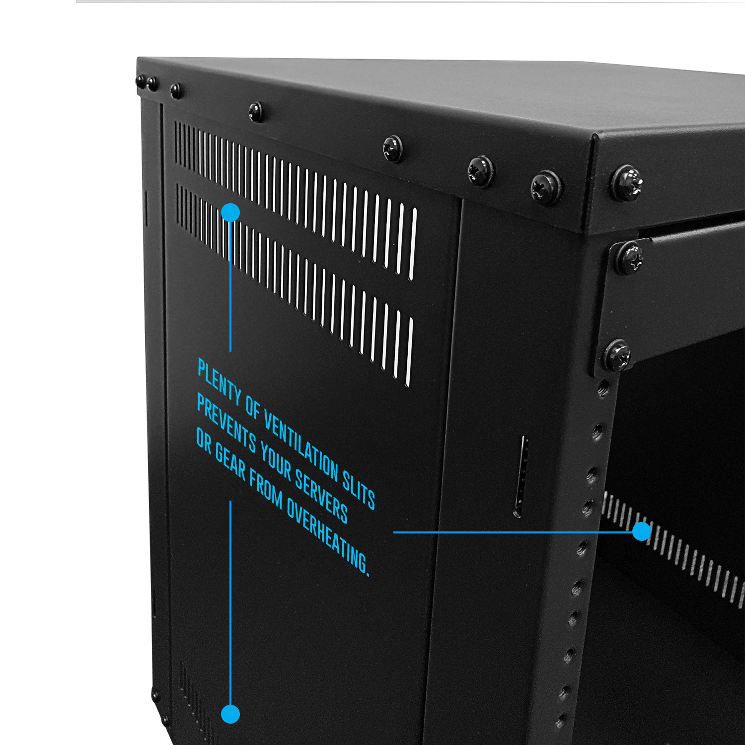 AxcessAbles 16U AV Rack Stand with 2-Pack 2U Vented Shelves - 19-Inch Rackmount Cabinet & 18