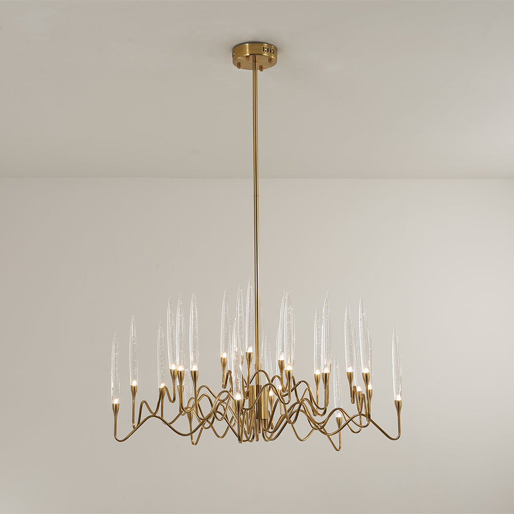 Elegant Classical Candelabrum Chandelier - Antique Brass Crystal Ceiling Light Fixture for Dining Room, Living Room & Bedroom Decor