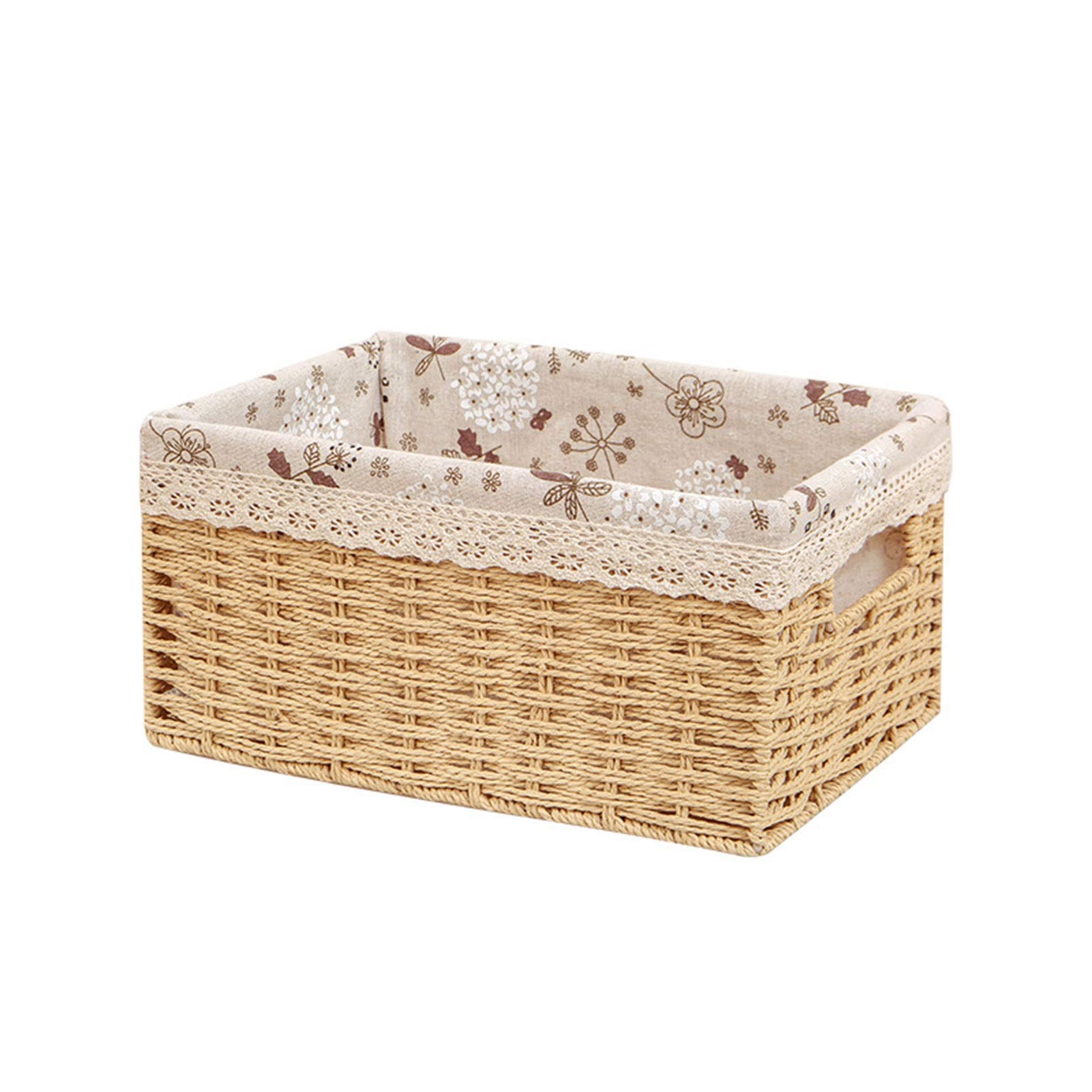 BZGKNUL Cotton Linen Storage Basket Woven - Medium Khaki Organizer for Toys, Clothes & Home Essentials | Perfect for Nursery, Closet & Living Room Organization