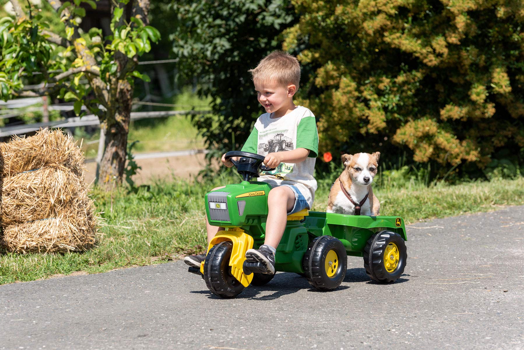 John Deere Tractor-Shaped Tricycle with Sound for Kids - Rolly Toys 052769 - Imported from Germany - Perfect for Outdoor Play and Pretend Farming Fun