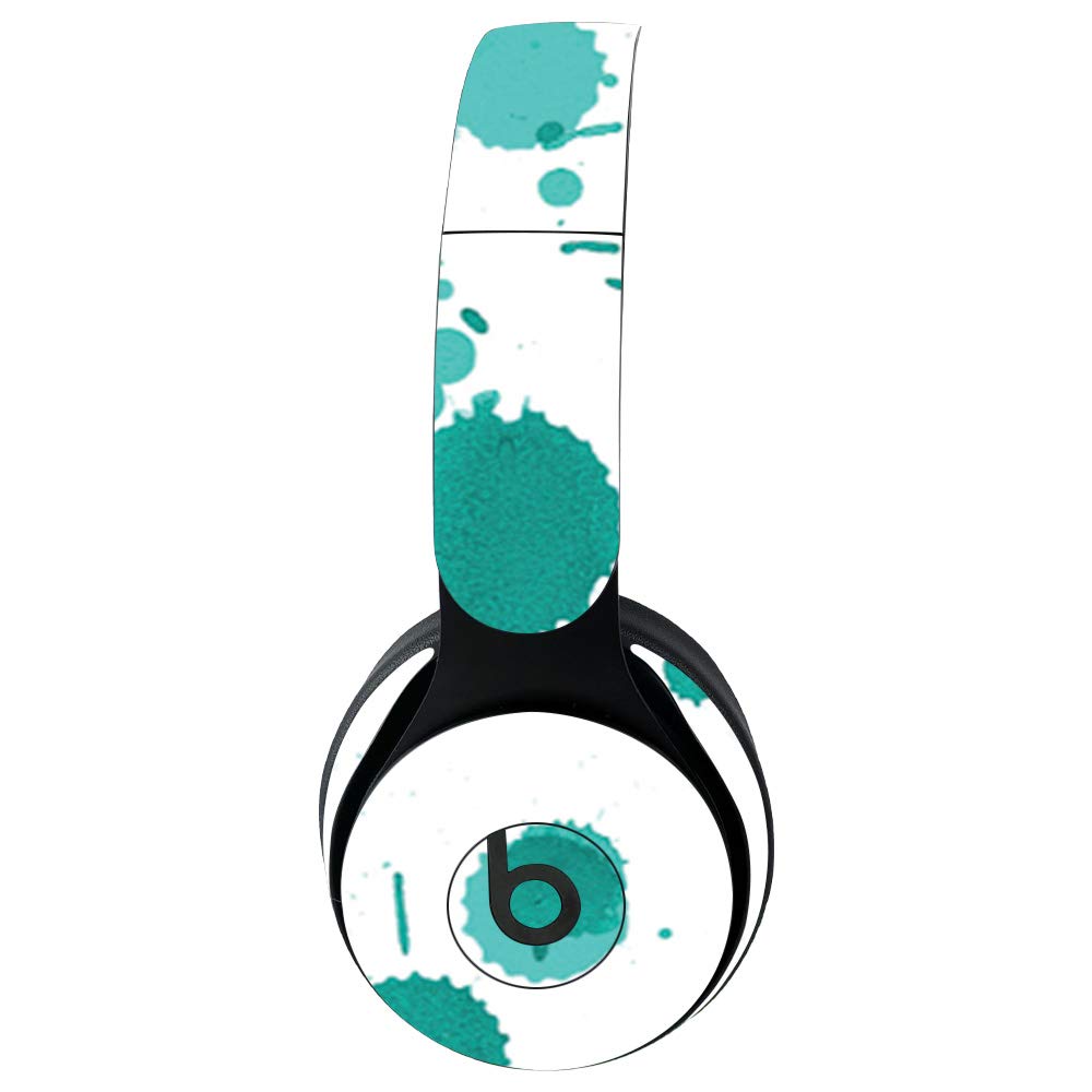 MightySkins Vinyl Decal Wrap Cover for Beats Solo Pro Wireless Headphones - Teal Splatter Design | Protective & Durable Skin | Easy to Apply & Remove | Made in USA | Perfect for Gym, Travel & Daily Use