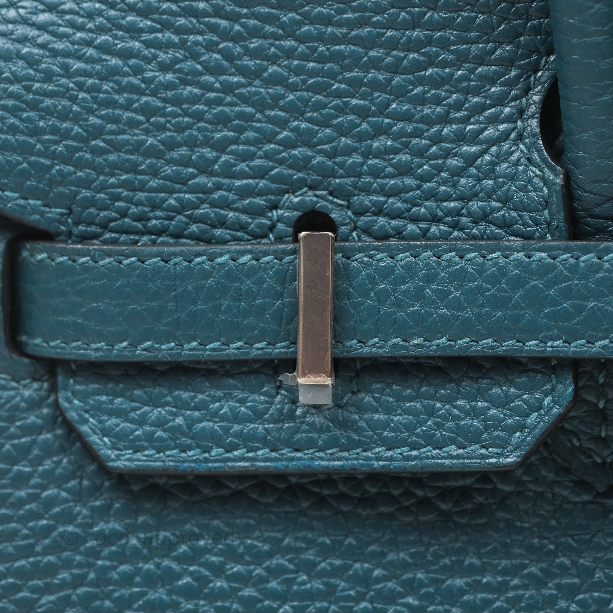 Luxury Hermès Birkin 25 Handbag - Vert Bosphore W0 / Bleu Océan Z7 Togo Leather with Palladium Hardware | Perfect for Work, Travel & Special Occasions