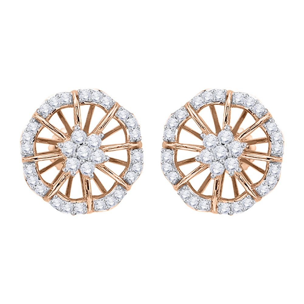KATARINA 1/2 Carat Diamond Stud Earrings for Women - 14K Gold or Sterling Silver (G-H I2-I3) - Perfect for Wedding, Anniversary & Everyday Elegant Jewelry