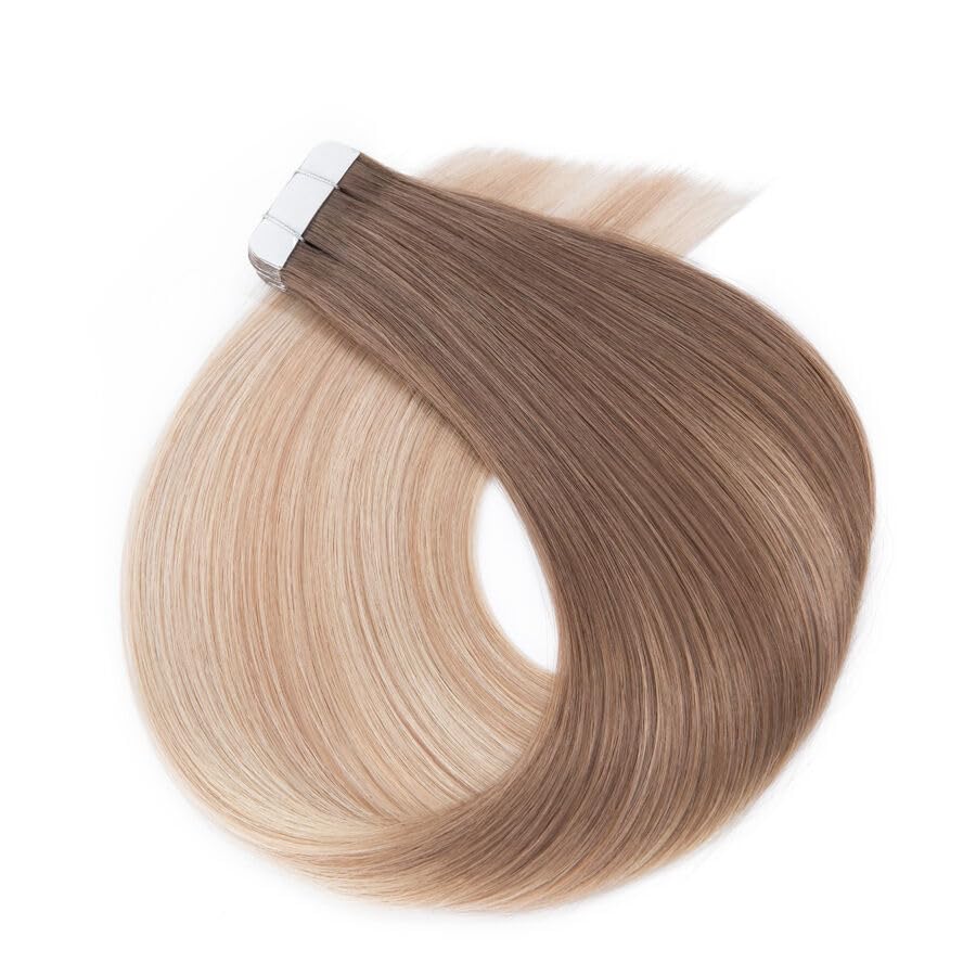 #8T18P60 Ash Blonde Balayage with Dark Brown Root