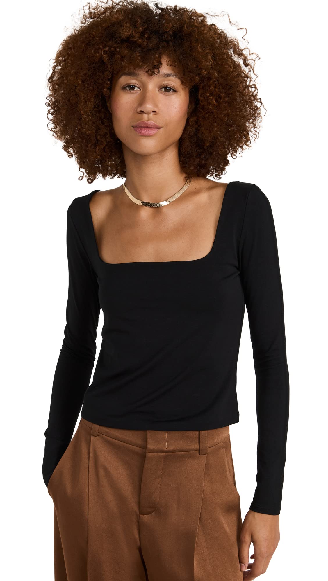 Vince Women's Long Sleeve Square Neck Top - Elegant Casual Blouse for Work, Date Night & Everyday Wear | Soft Stretch Fabric, Flattering Fit | Perfect for Office, Dinner Outings & Weekend Errands
