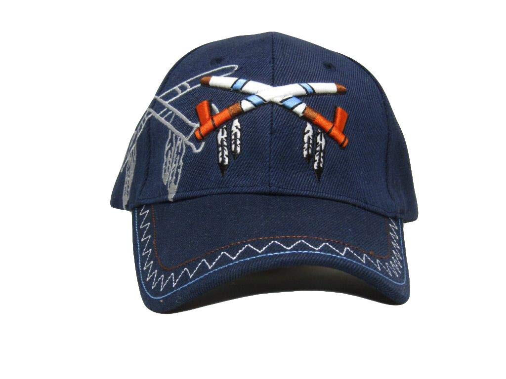 Native American Smoke Peace Pipe Embroidered Cap - Shadow Blue Tribal Design Hat for Men & Women | Perfect for Powwows, Festivals, and Cultural Events
