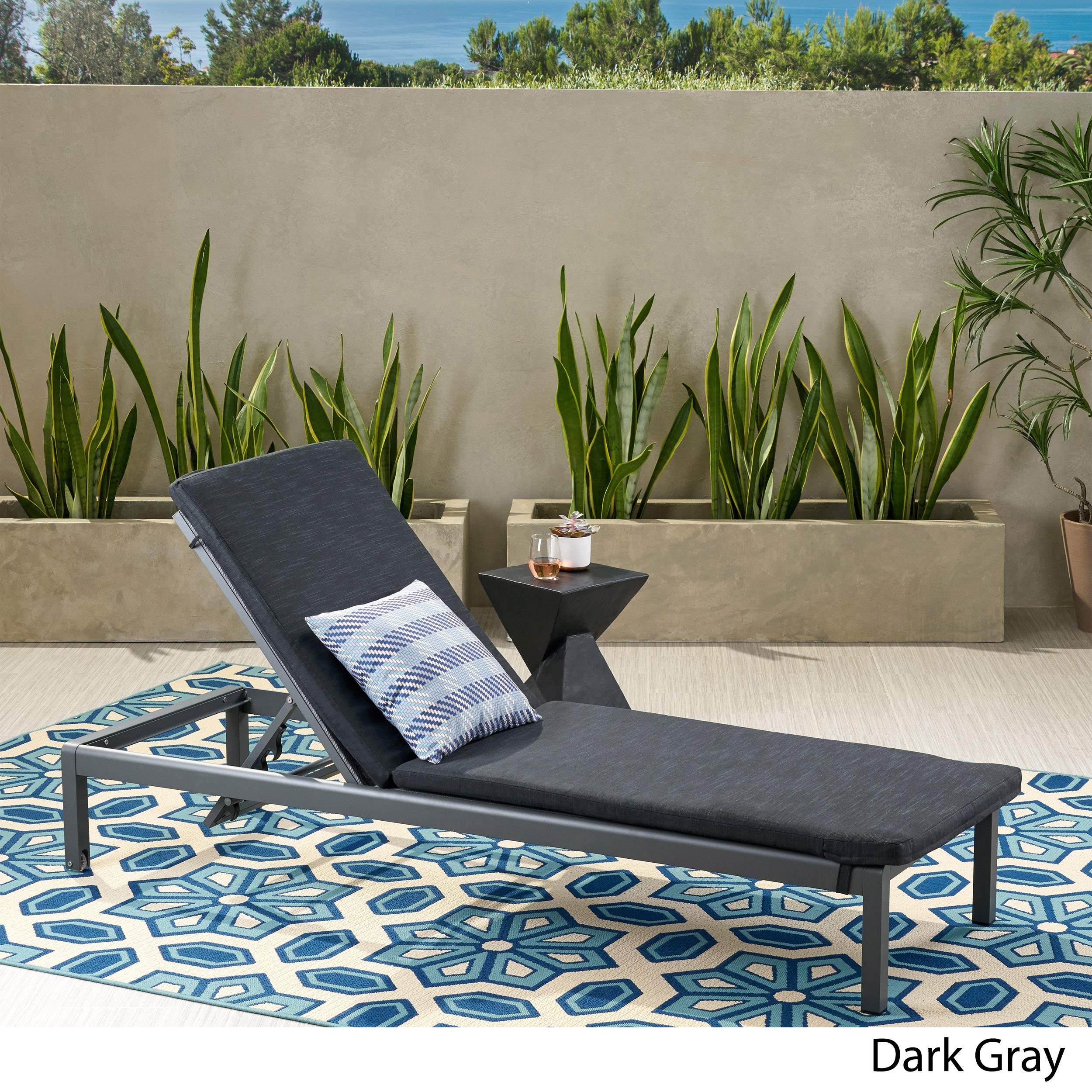 Premium Outdoor Lounge Cushion by GDFStudio - Waterproof & UV-Resistant Dark Gray Patio Furniture Cushion - Perfect for Poolside, Deck, Garden & Outdoor Seating Areas