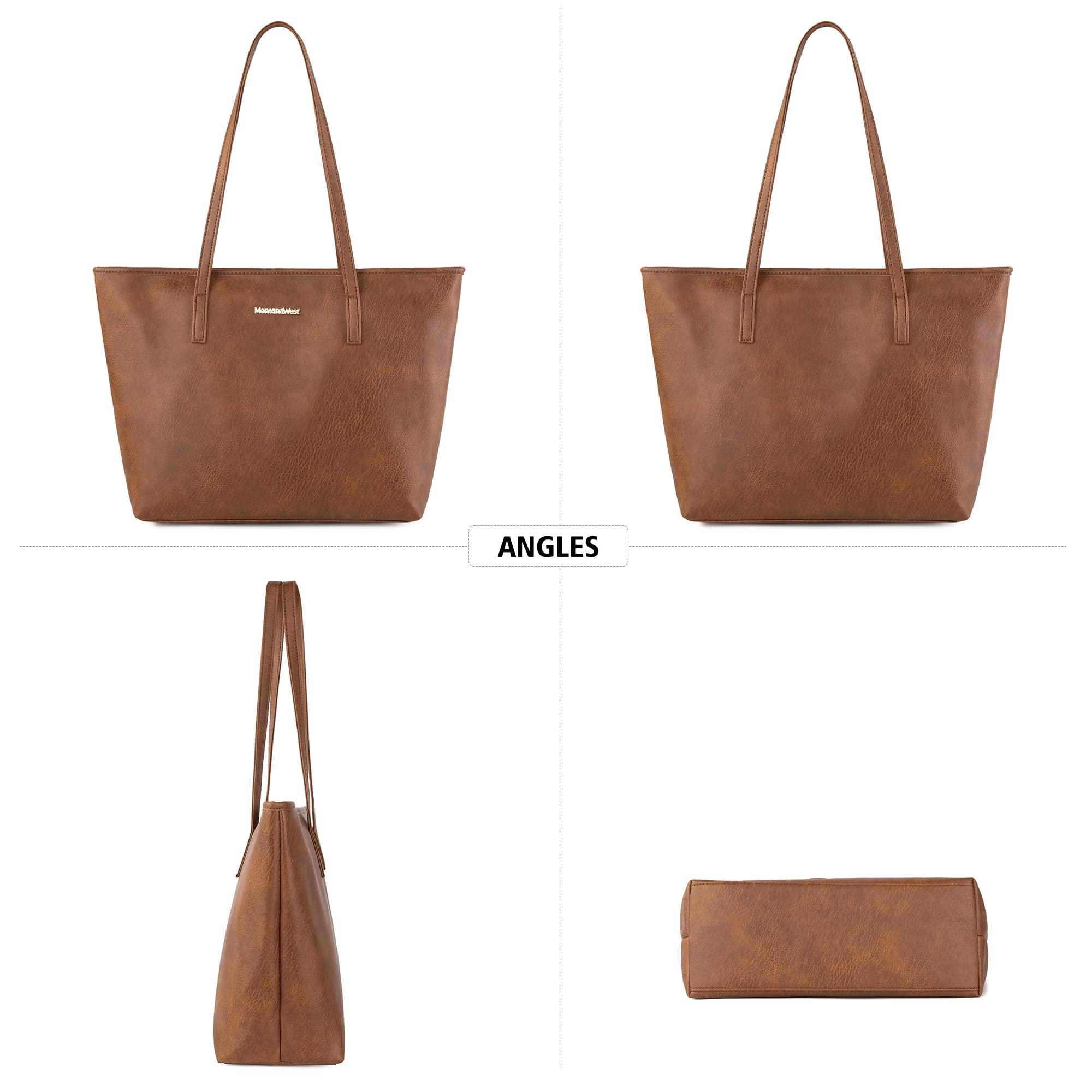 Montana West Vegan Leather Tote Bags for Women - Stylish Top Handle Shoulder Purses & Handbags | Perfect for Work, Travel & Everyday Use
