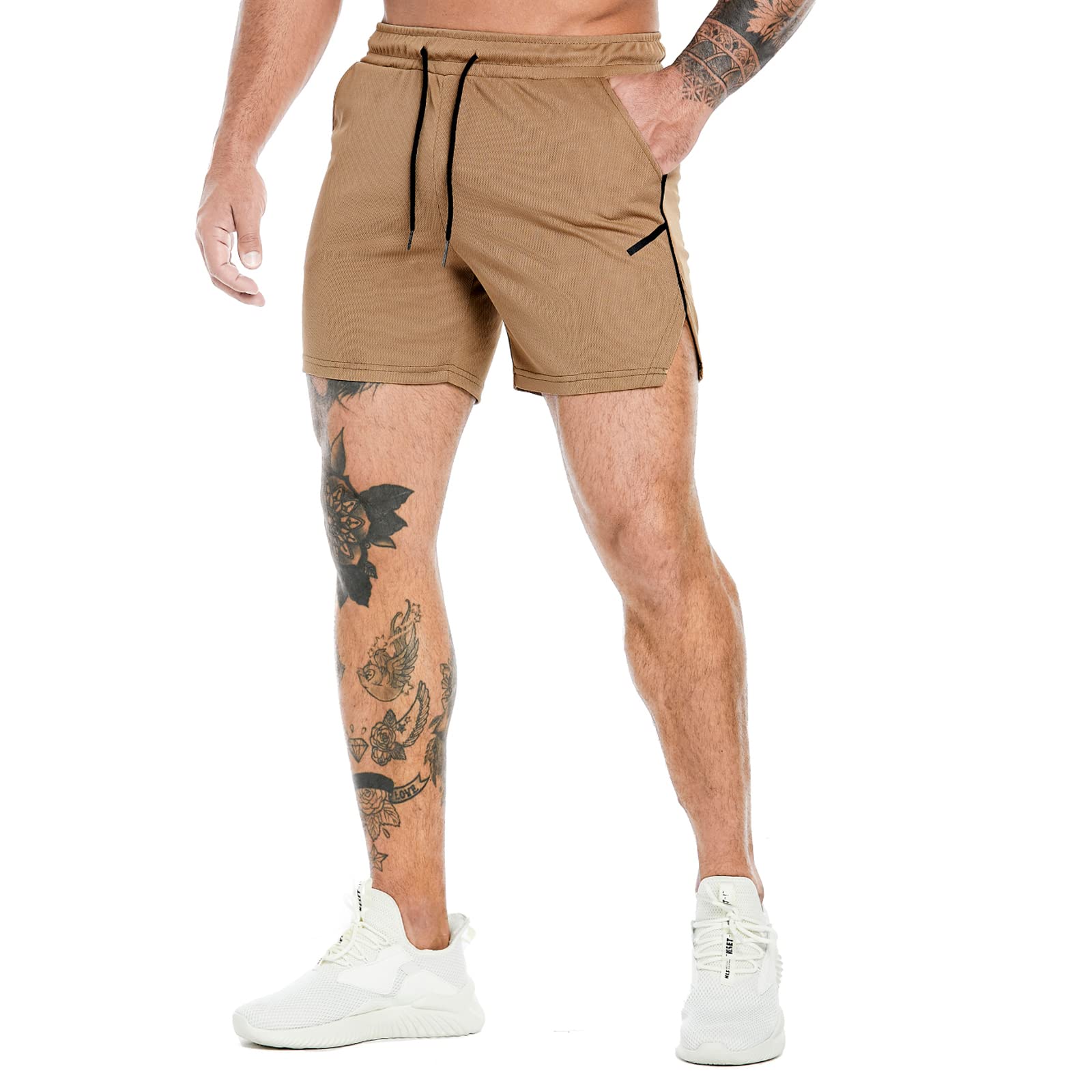 PIDOGYM Men's 5 Inch Workout Running Shorts - Lightweight Breathable Mesh Gym Shorts for Bodybuilding, Training & CrossFit - Perfect for Jogging, Gym Workouts & Outdoor Sports