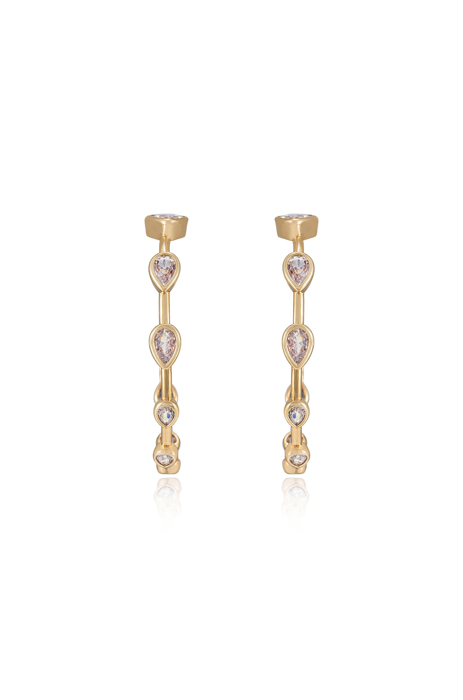 Beauty Bezel Crystal Hoop Earrings - Elegant Dangle Earrings for Women | Perfect for Parties, Weddings & Everyday Wear