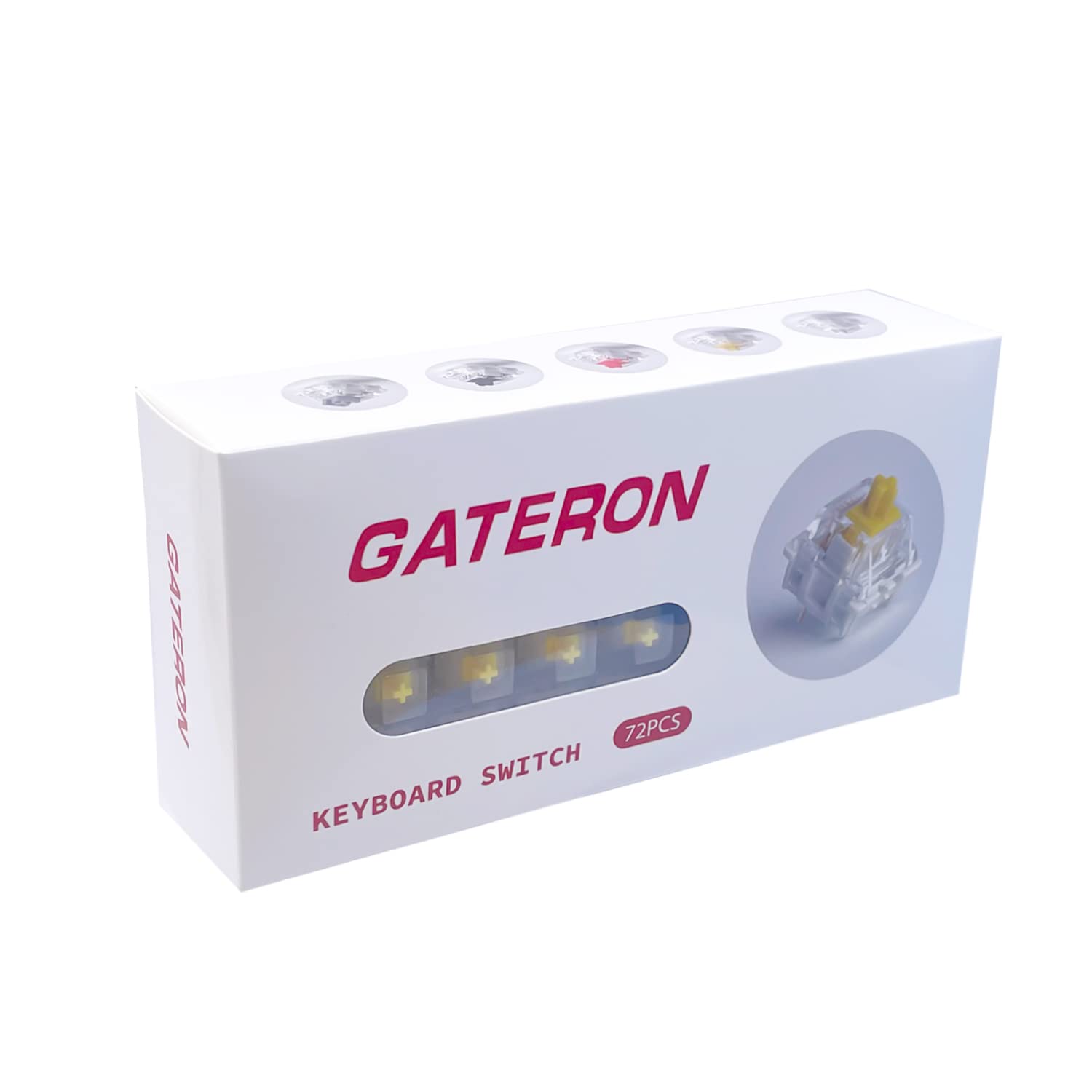 Gateron Milky Yellow V2 Linear Switches - Pre-Lubed 5pin (72pcs) for Mechanical Keyboards - Gaming & Typing