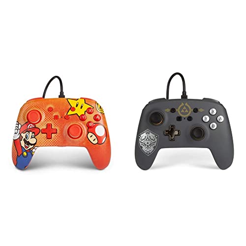 PowerA Enhanced Wired Controller for Nintendo Switch - Legend of Zelda Hylian Shield Design | Ergonomic Gamepad with 3.5mm Audio Jack | Perfect for Gaming Sessions & Switch Pro Controller Alternative