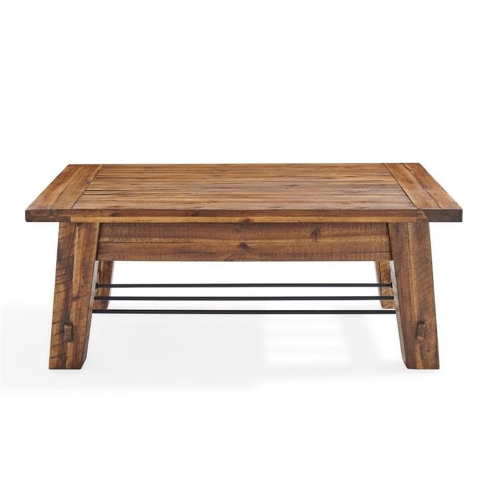BOWERY HILL 48 Inch Industrial Brown Wood Coffee Table - Rustic Modern Living Room Furniture for Home Decor, Farmhouse Style Center Table with Metal Frame