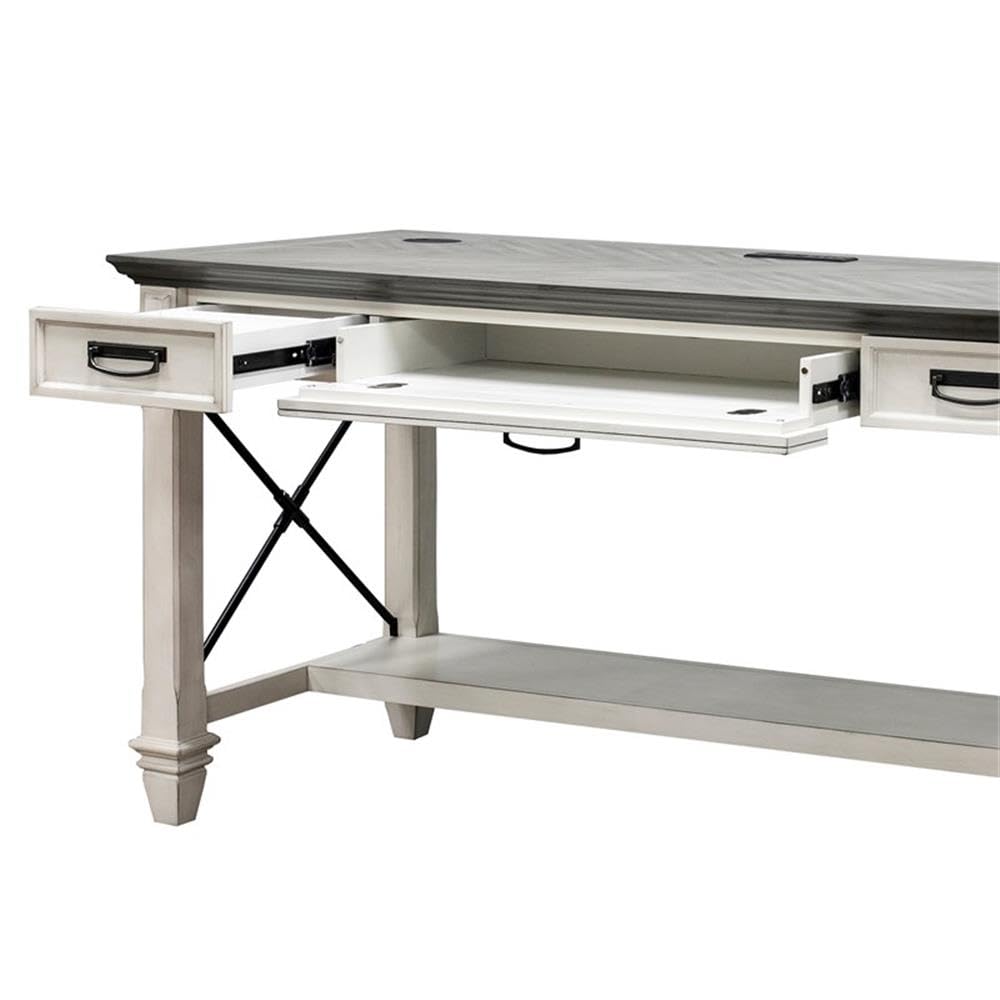 Martin Furniture Writing Table - White Modern Home Office Desk for Study, Work & Writing | Compact Computer Desk for Small Spaces & Apartments