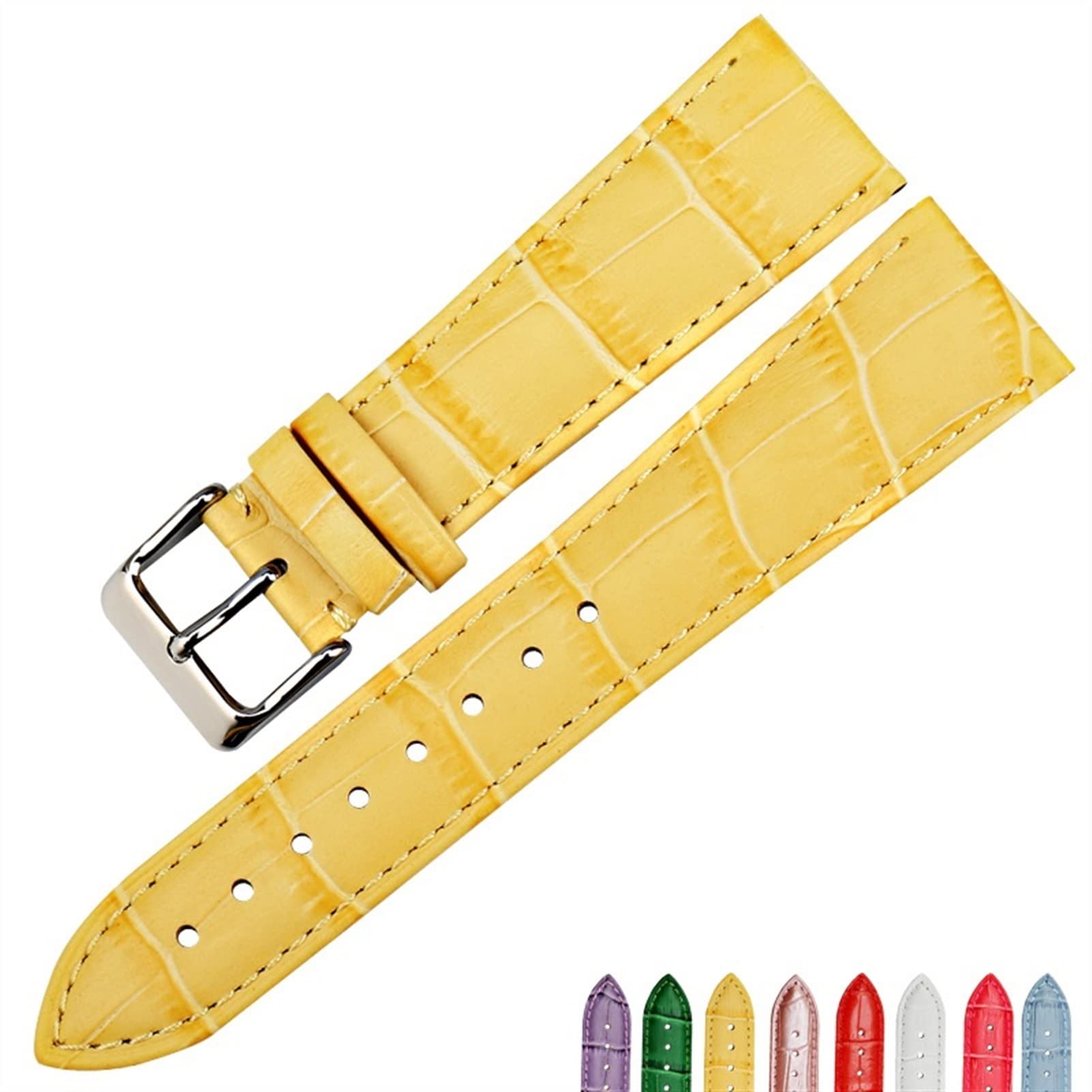 Genuine Leather Watch Bands for Men & Women - Alligator Pattern Watch Straps Replacement Bracelet | Perfect for Business, Casual & Dress Watches