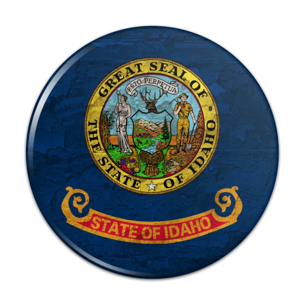 Vintage Rustic Idaho State Flag Distressed Pinback Button - 1 Inch USA Badge for Hats, Jackets & Backpacks | Patriotic Collectible for Travelers & State Pride
