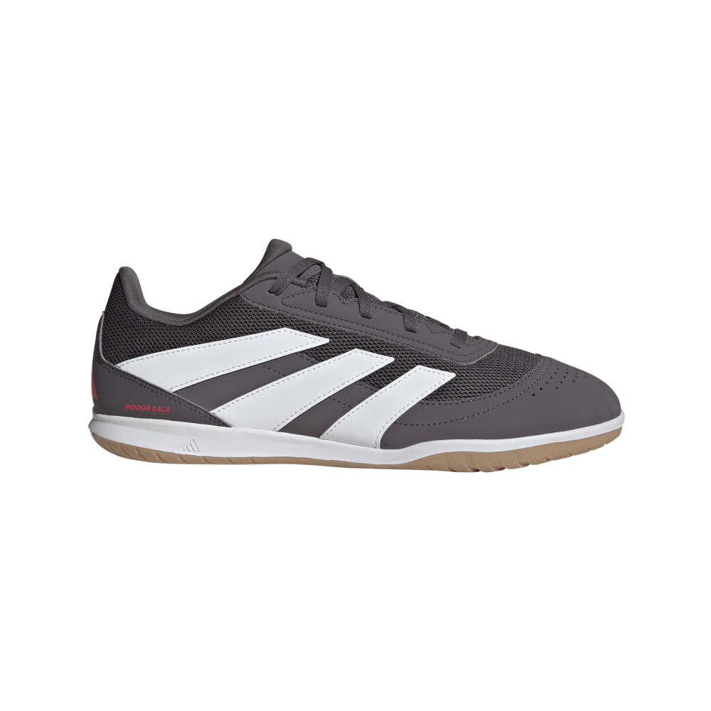 Adidas Predator Club IN Indoor Soccer Shoes for Men - Grey Strata/Cloud White/Lucid Red - Perfect for Futsal, Training & Indoor Football Games