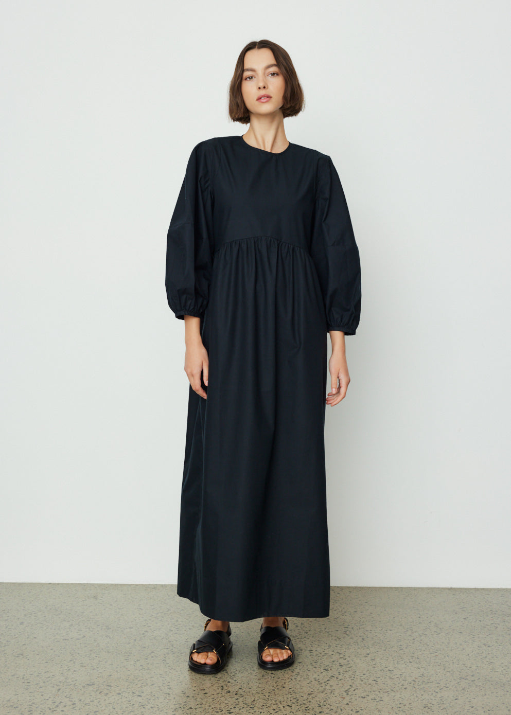 Elegant 0051 Round Sleeve Long Dress for Women - Flowy Maxi Dress for Casual Outings, Beach Vacations & Special Occasions