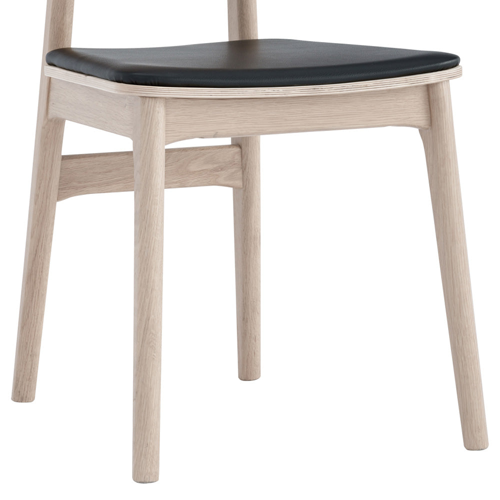 TACY Modern Dining Chair - Natural & Black Wooden Seat - Comfortable Kitchen & Dining Room Furniture for Home & Restaurant Use