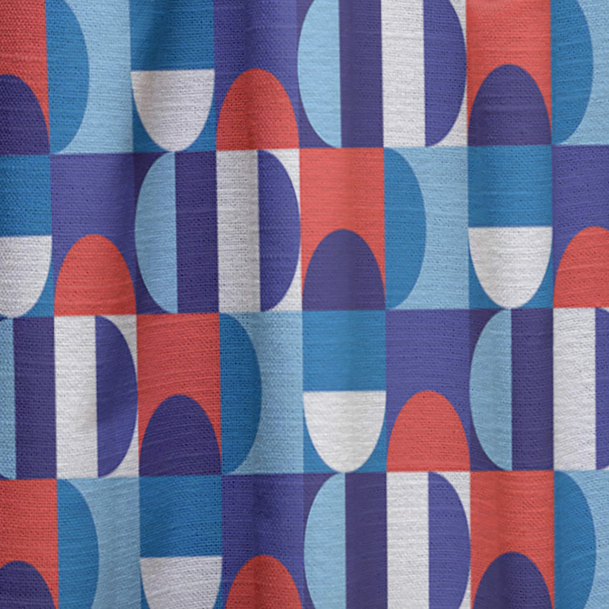 Blue, Red & White Polka Dot Thermal Insulated Curtains - 52x90 Single Panel for Bedroom & Living Room - Blackout Drapes for Home Decor, Privacy & Energy Efficiency