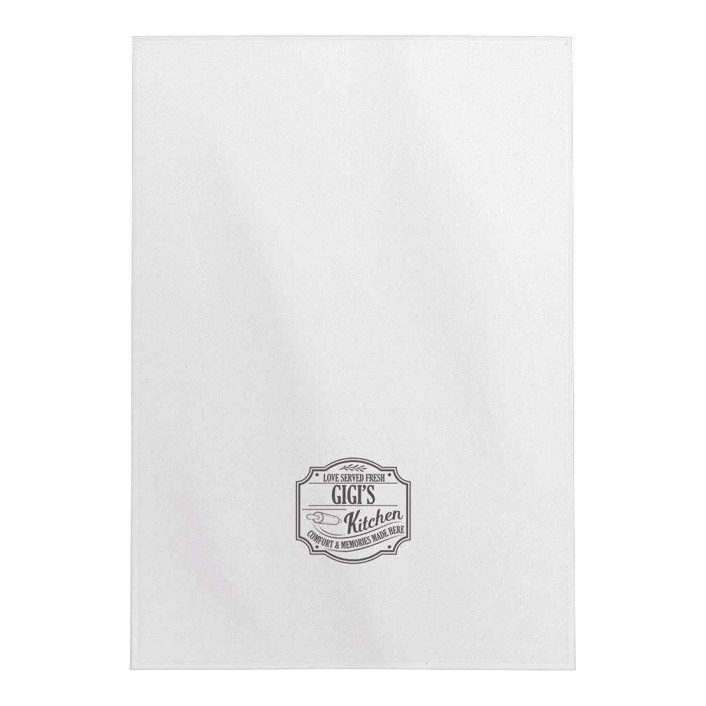 Gigi's Kitchen Comfort Inspirational Tea Towels 2-Pack - White Decorative Dish Towels for Cooking, Baking & Home Decor