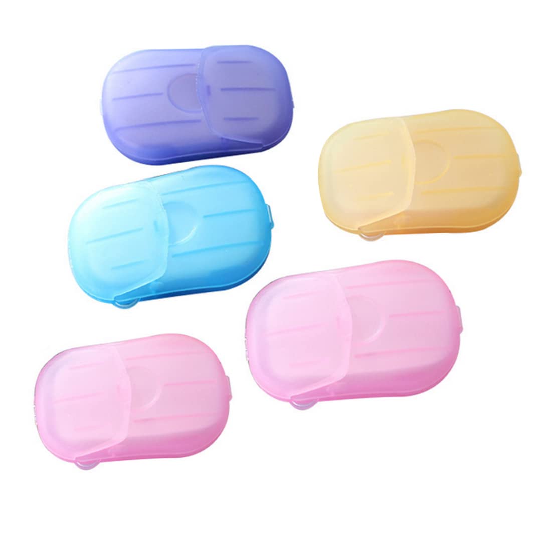 100 Sheets Portable Disposable Paper Soap - Travel Size Foaming Film Soap for Camping, Hiking & Outdoor Activities (5 Pack) - Perfect for Hand Washing On-The-Go, Emergency Kits & Hygiene While Traveling