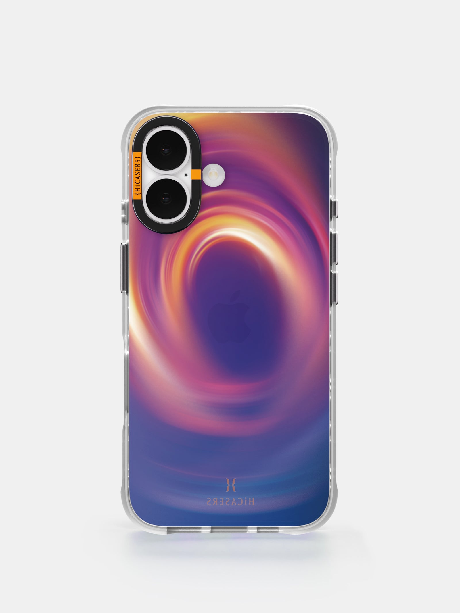 Whirlwind Line Iridescent Phone Case for iPhone 15/14/13/12 - Indigo Holographic Protective Cover for Everyday Use & Travel