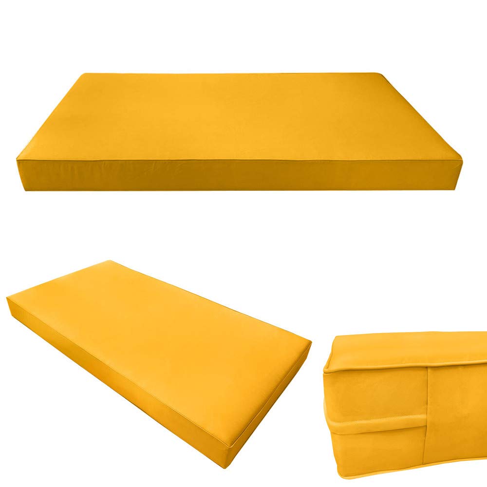 Prolinemax Outdoor Style 3 Twin-XL Piped Trim Daybed Mattress Bolster Pillow Fitted Sheet Cover - Waterproof & Breathable Fabric for Patio, Sunroom or Guest Bedroom AD108