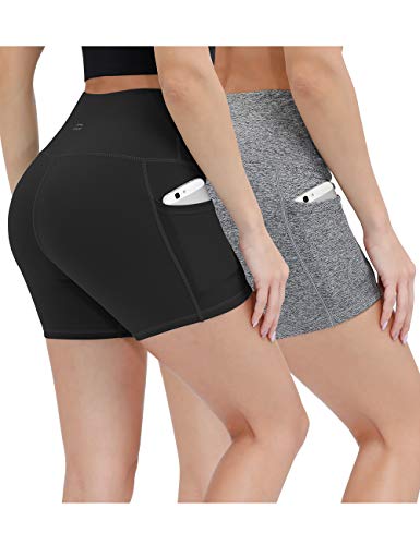 ALONG FIT Women's High Waisted Biker Shorts - Tummy Control Yoga Running Shorts with Pockets for Workout, Gym & Casual Wear | Breathable & Comfortable Athletic Shorts for Women
