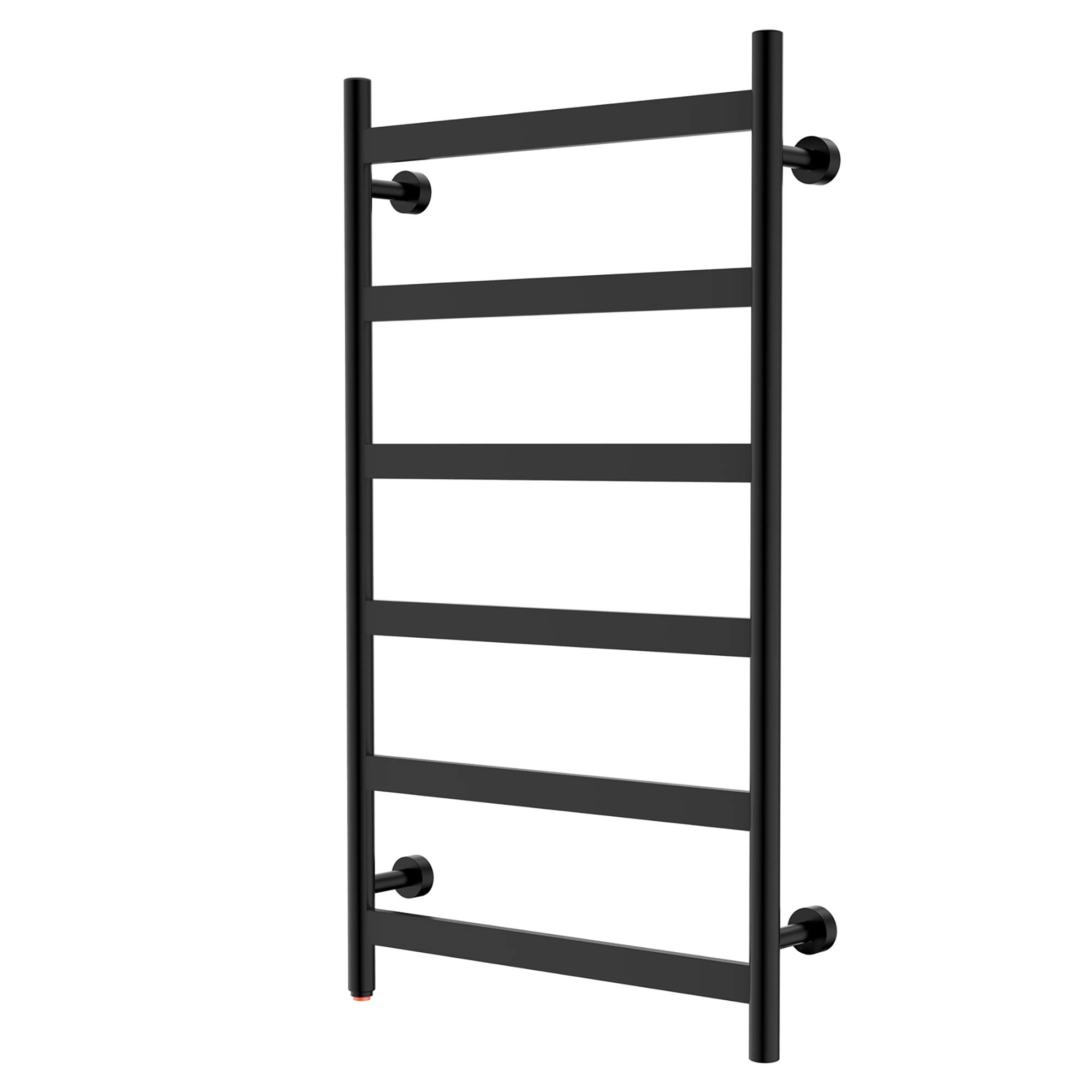 HEATGENE 6-Bar Wall-Mounted Electric Towel Warmer & Dryer - Matte Black - Fast Heating Bathroom Heater for Spa, Luxury Hotels & Home Use