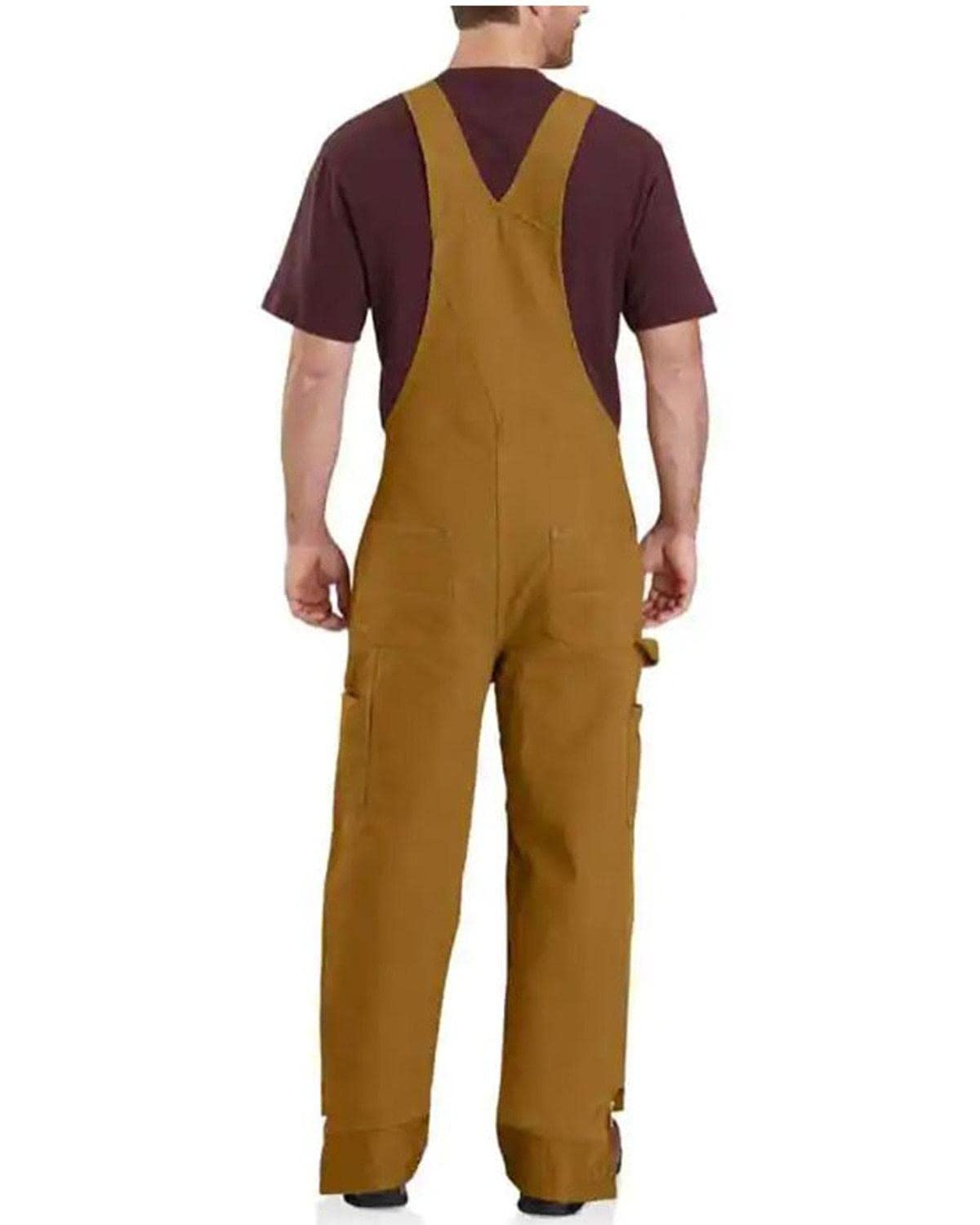 Carhartt Men's Loose Fit Washed Duck Insulated Bib Overalls - Durable Workwear for Construction, Farming & Outdoor Activities