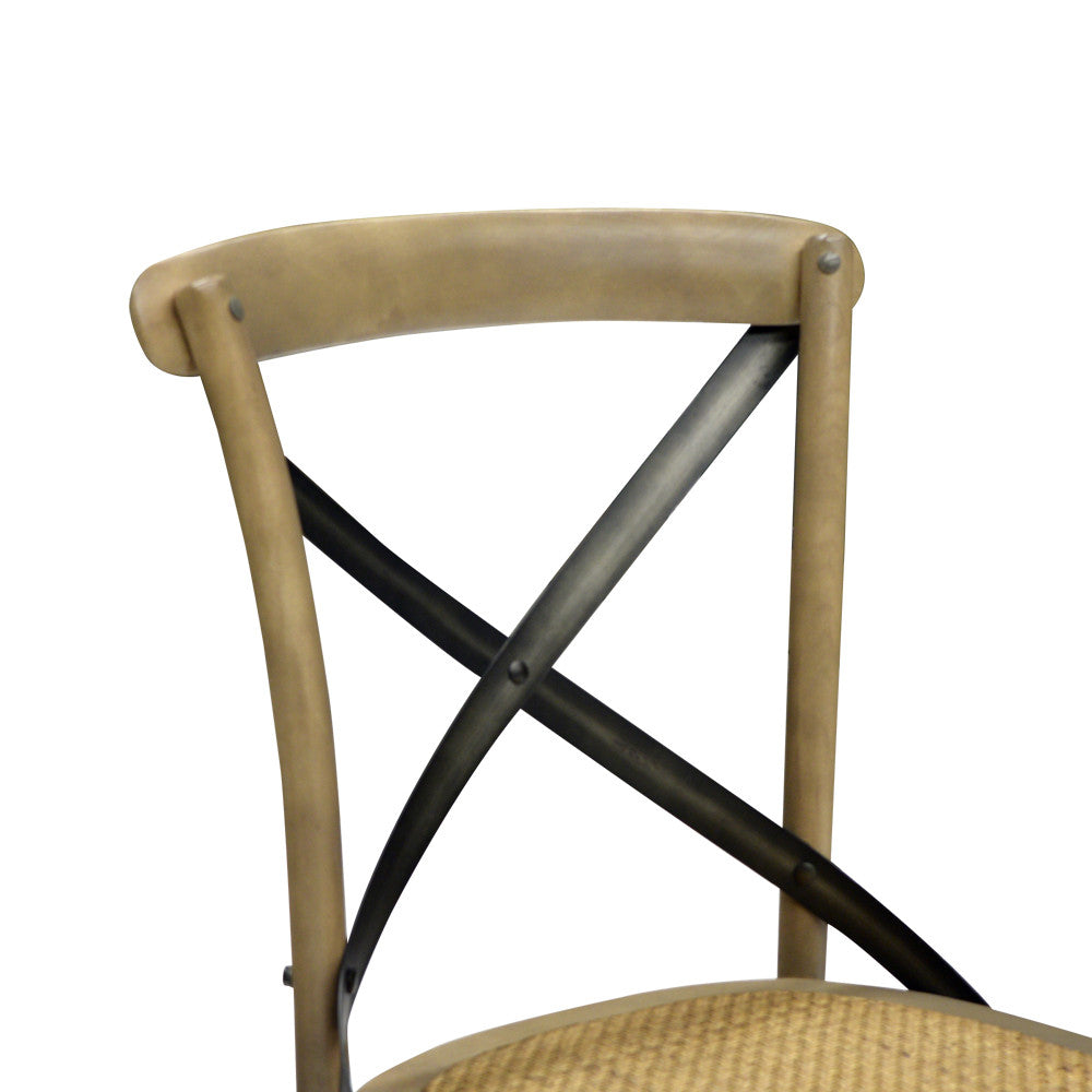 Premium Sundried Dining Chair - Cross Back Design for Farmhouse, Rustic & Outdoor Dining - Perfect for Patio, Garden & Kitchen