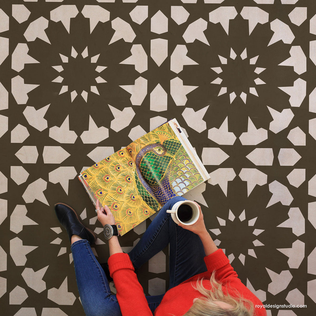 Premium Marhaba Tile Stencil Kit - Reusable DIY Mosaic & Wall Art Template for Home Decor, Bathroom, Kitchen Backsplash - Perfect for Arabic, Moroccan & Geometric Patterns