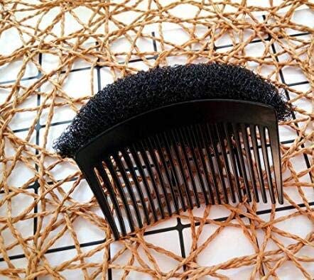 Raaya 2 Pcs Hair Volumizer Puff Maker Donut with Comb - Hair Styling Tool for Women & Girls (Black) - Perfect for Updos, Ponytails & Special Occasions